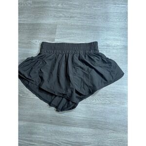 Otos New York Womens Active Shorts Black B486 Smocked Waist Running Gym M NEW